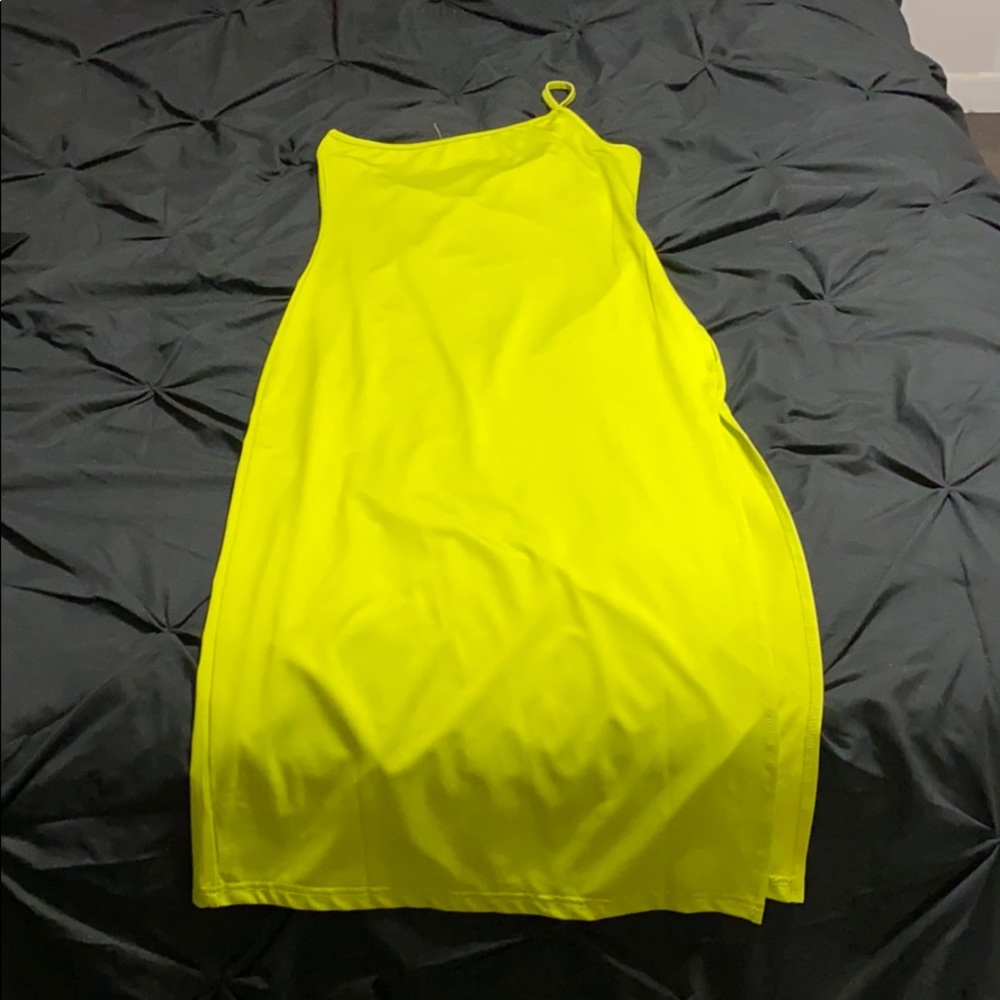 Slit neon dress